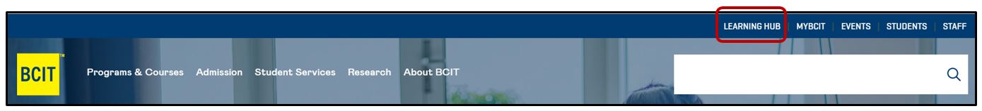 Shortcut from the BCIT homepage